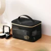 5pcs/Set Mesh Makeup Bags Black&Heart Portable Cosmetic Pouches Washbag 4