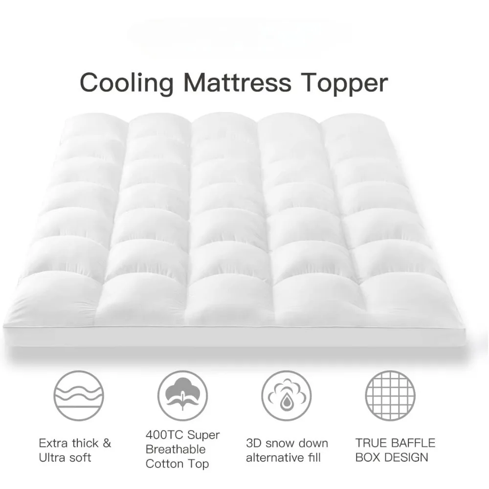 

Наволочка для матраса King, очень толстая наволочка, охлаждающая, плюшевая наволочка 400TC, хлопковая верхняя защита, 3D Снежный пух, наматрасник