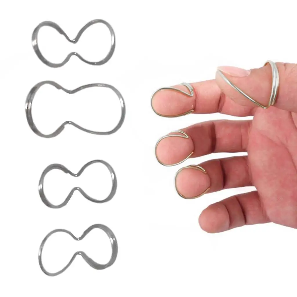 4pcs Adjustable Metal Thumb Index Finger Picks Guitar Accessories Gold