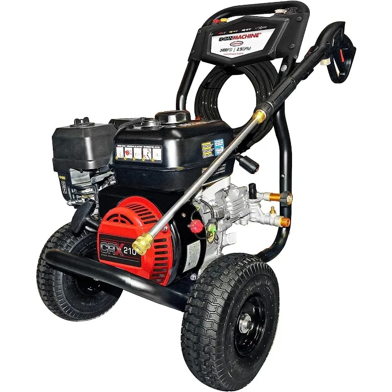 

Clean Machine 3400 PSI Gas Pressure Washer, 2.5 GPM, CRX Engine, Includes Spray Gun and Wand, 4 QC Nozzle Tips,