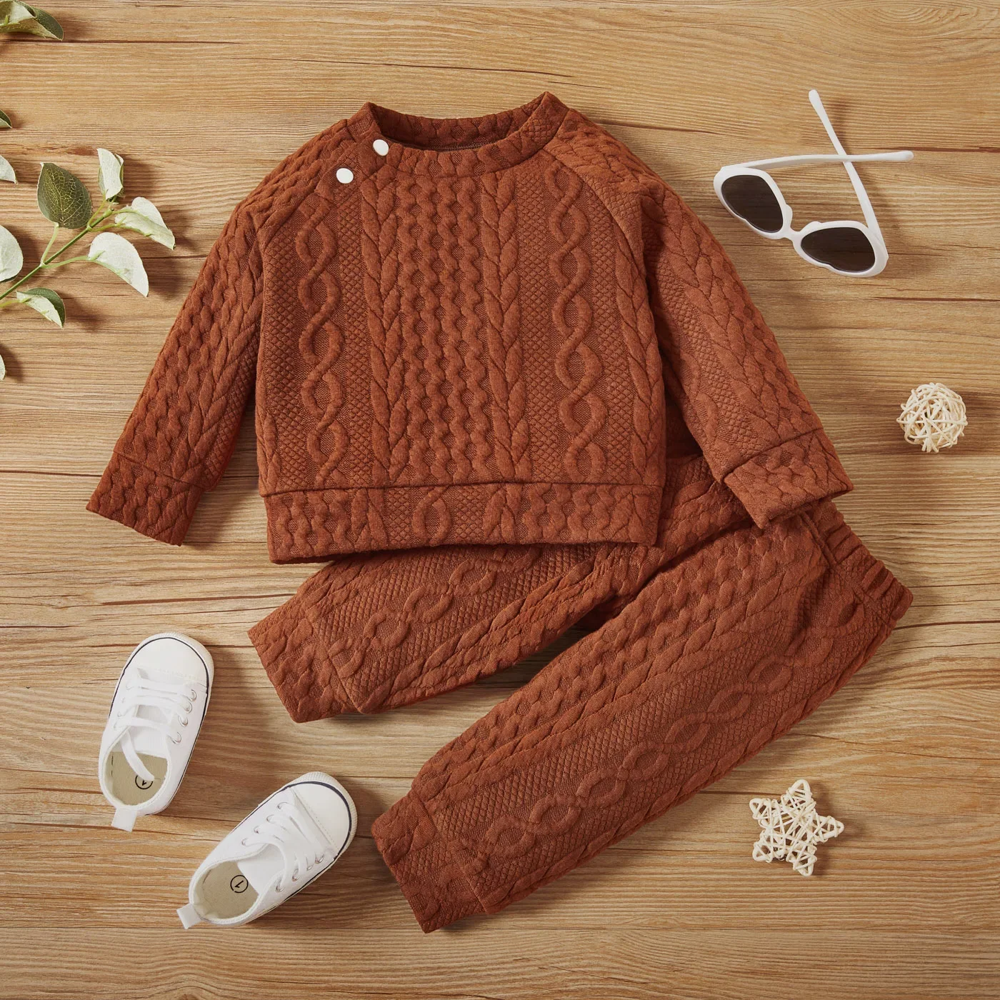 Toddler Solid Long Sleeve & Pants Set 4