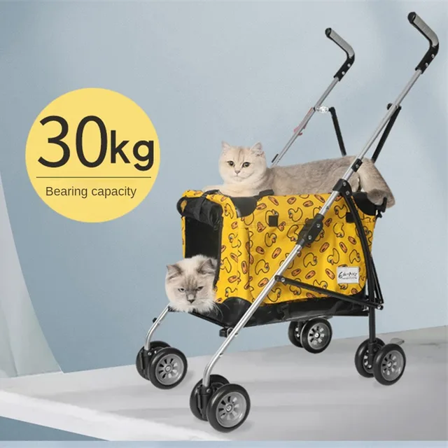 Walking Dogs Cats Foldable Pet Strollers Cat Travel Bag Multi-functional Small Dog Strollers Detachable Stroller for Animals 3