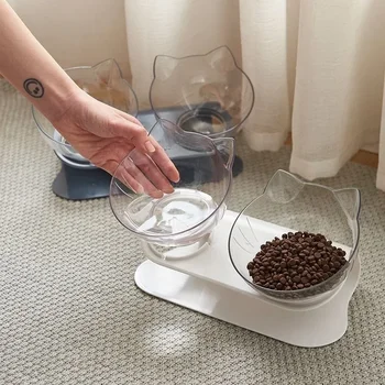 Non-Slip Double Cat Bowl Dog Bowl with Stand Pet Feeding Cat Water Bowl for Cats Food Pet Bowls for Dogs Feeder Product Supplies