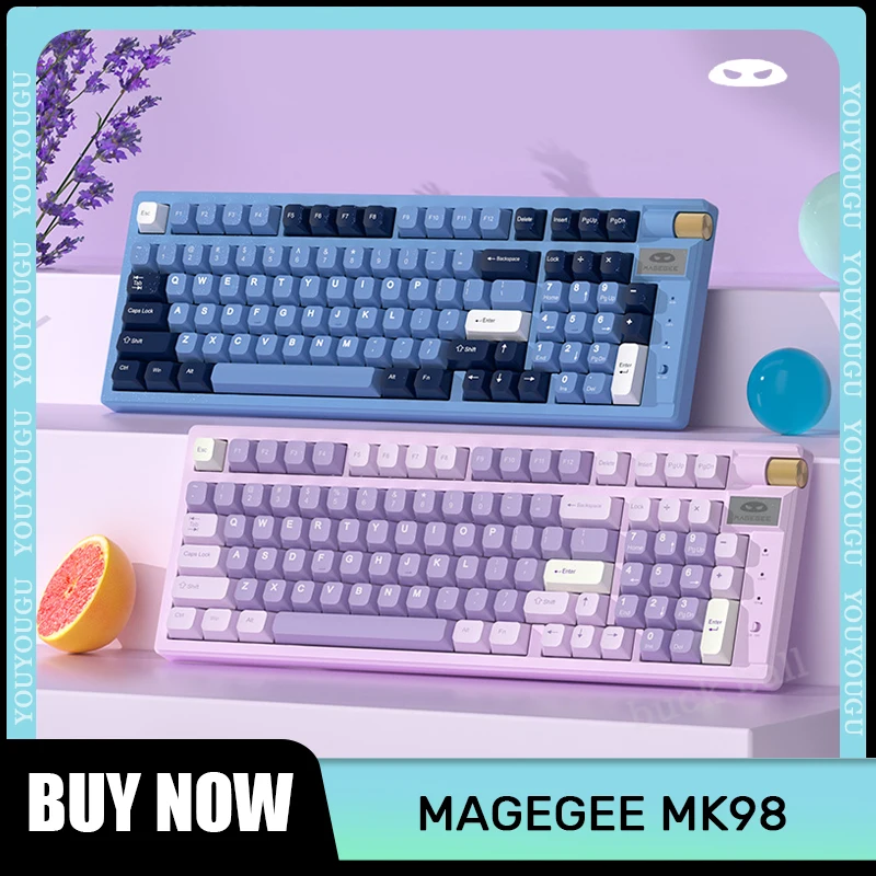 

Игровая механическая клавиатура Magegee Mk98, беспроводная клавиатура с Bluetooth, 3 режима, RGB подсветка, с возможностью замены клавиш в процессе работы, для компьютера и ПК