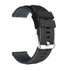 Premium Silicone Watch Strap - 20mm Sport Band for Huawei & Honor Smartwatches (Black Gray)