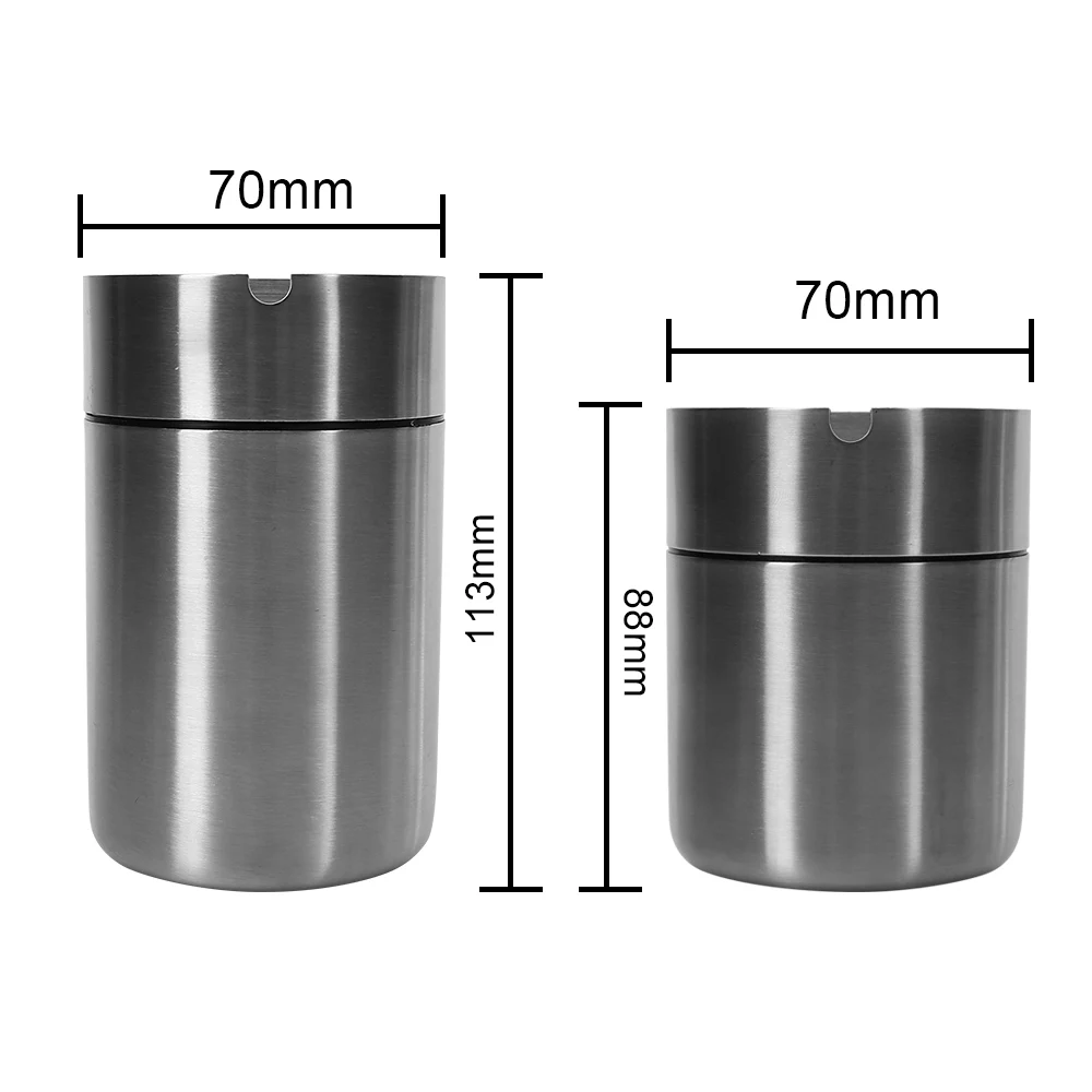 Car Ashtray Stainless Steel Ashtray Home Decoration Creative With Lid Windproof Smoke Tobacco Ash Holder Container Detachable portable ashtray,cigarettes ashtray,silicone ashtray,stainless steel ashtray,metal ashtray