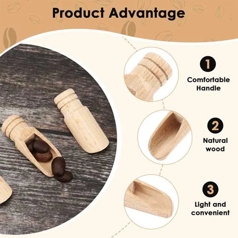 Salt Spoons 30 Pieces Small Wooden Spoon with Short Handle Mini Wooden Spoon for Condiments,Ice Cream, Coffee,Tea,Jam wooden spoon