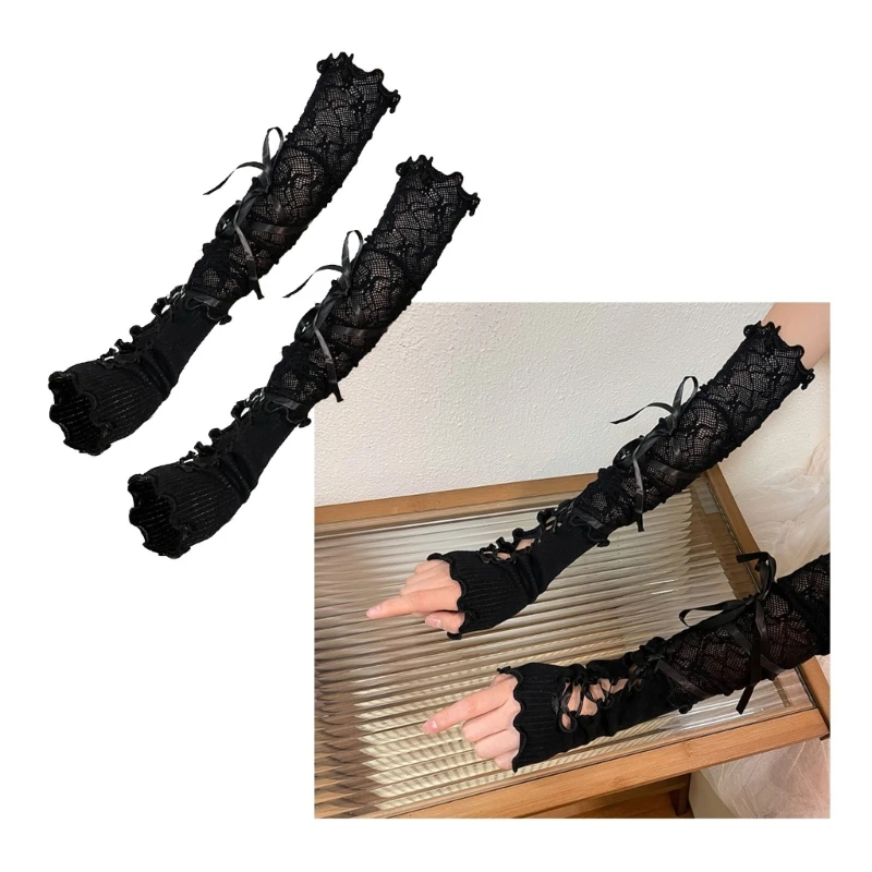 Bridal Lace Gloves Sleeves For Wedding Party White Accessories Fingerless Gloves For Summer Driving bridal lace gloves