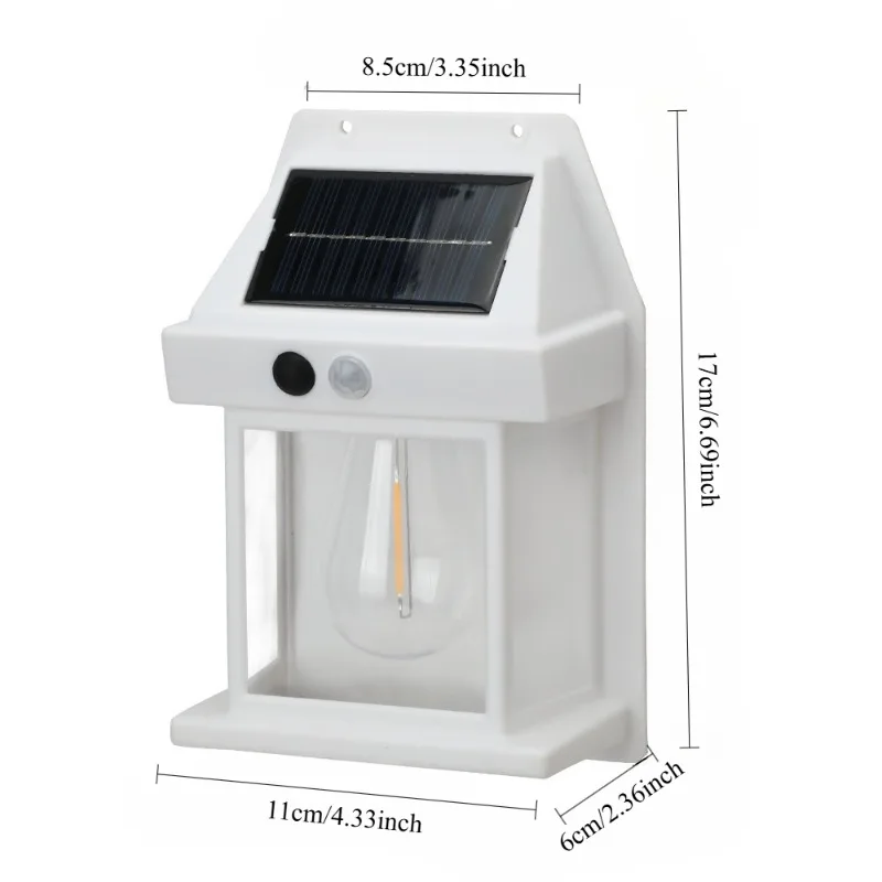 Solar-Powered Waterproof LED Wall Light with Sensor
