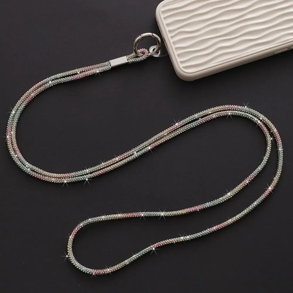 Keychain Crystal Rhinestone Phone Lanyard Bright Bling Bling Phone Anti-lost Rope Phone Case Chain Straps Phone Accessories