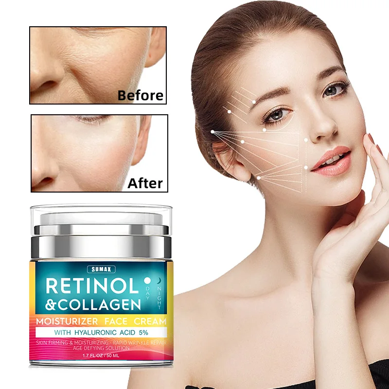 

50ML Retinol Anti Aging Facial Cream Moisturizing Wrinkle Repair Skincare Collagen Hyaluronic Acid Creams Face Skin Care