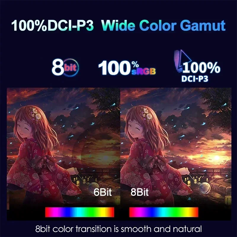 17.3인치 4K 120Hz 3840*2160P 휴대용 모니터 100%DCI-P3 500니트 HDR 프리싱크 1ms IPS 스크린 게임 디스플레이 (Xbox, PS4/5, 스위치용)