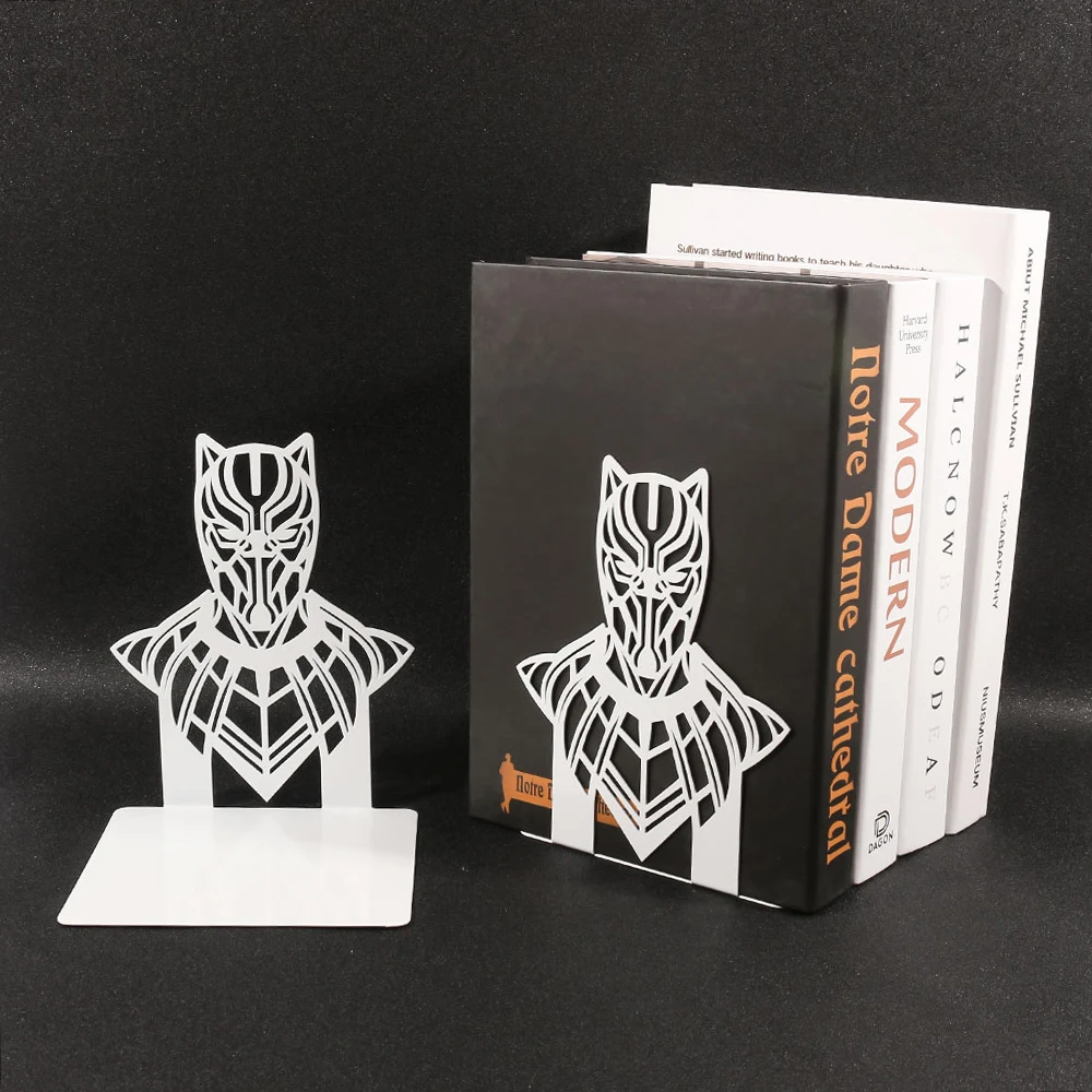 Marvel Black Panther Metal Bookends for Shelf Classic Figure Collection Decoration Books Support Stands Gifts for Fans 5