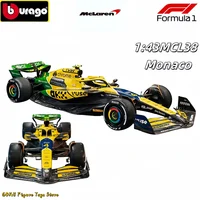1:43 Bburago Mclaren MCL38 Monaco Grand Prix F1 2024 F1 Alloy Miniature Diecast Model #4 #81 Lando Norris ﻿F1 Alloy Car Toy Gift 1
