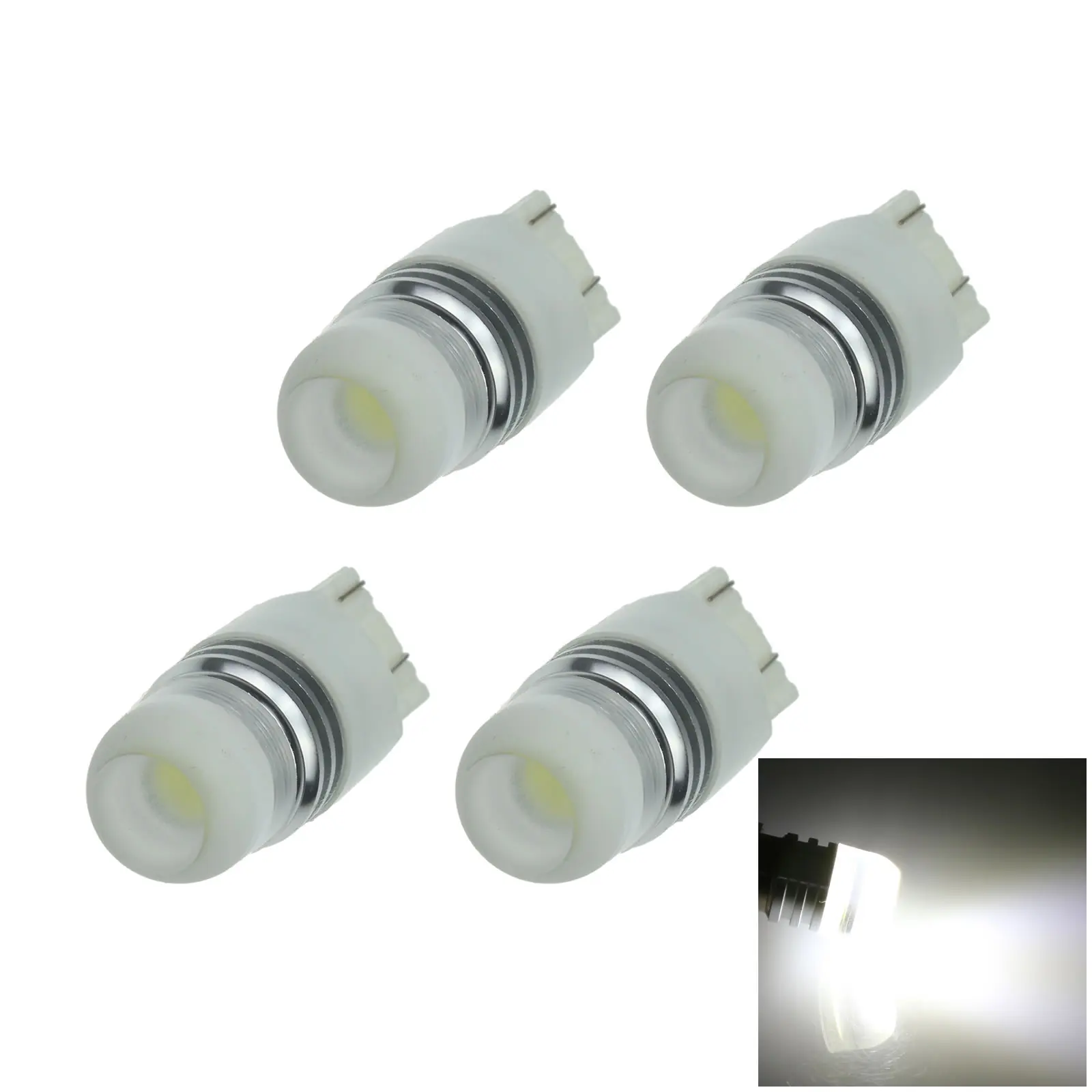 4x белая Автомобильная 7443 Тормозная лампа заднего хода 1 излучатель