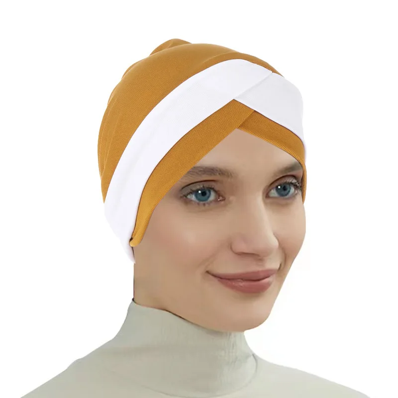 

Muslim Hijabs for Women Cross Forehead Islamic Hijab Headscarf for Female Inner Hat Bonnet Cap Turban Elastic Beanies Headcover