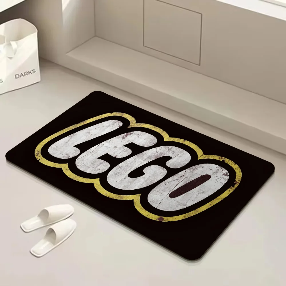 BANDAI Lego Logo Floor Mat Cheaper Anti-slip Modern Living Room Balcony Printed Bedside Mats 5