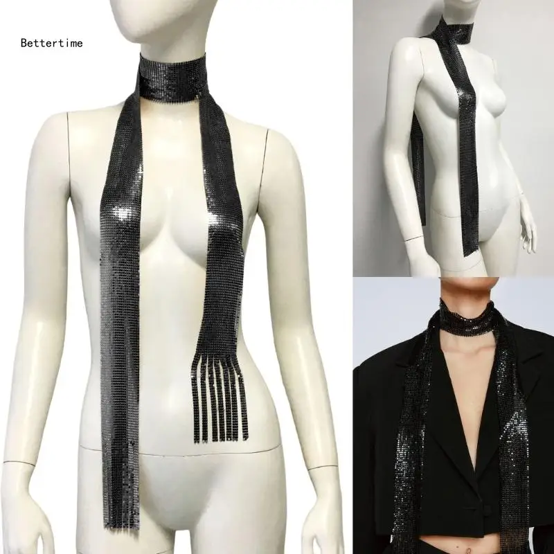 

B36D длинный воротник с блестками, украшение для головы ночного клуба для свадебной вечеринки