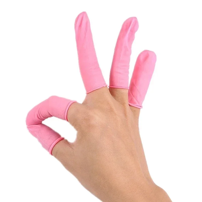 

20/50PCS Disposable Finger Cover Natural Rubber Non-slip Anti-static Latex Finger Cots Fingertips Protector Gloves Nail Art Tool
