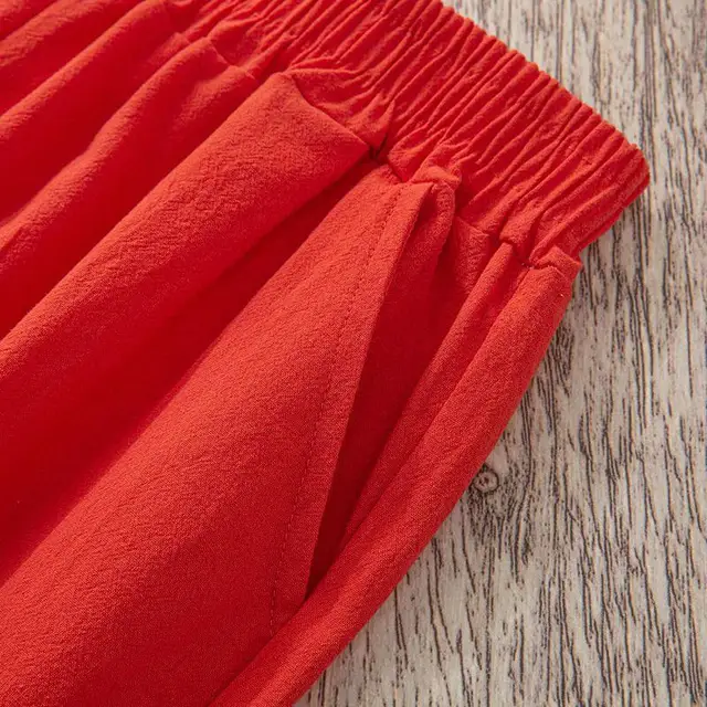 Pantalones de lino y algodón con cintura elástica para mujer, pantalón informal, holgado, Harem, de verano - Imagen 5