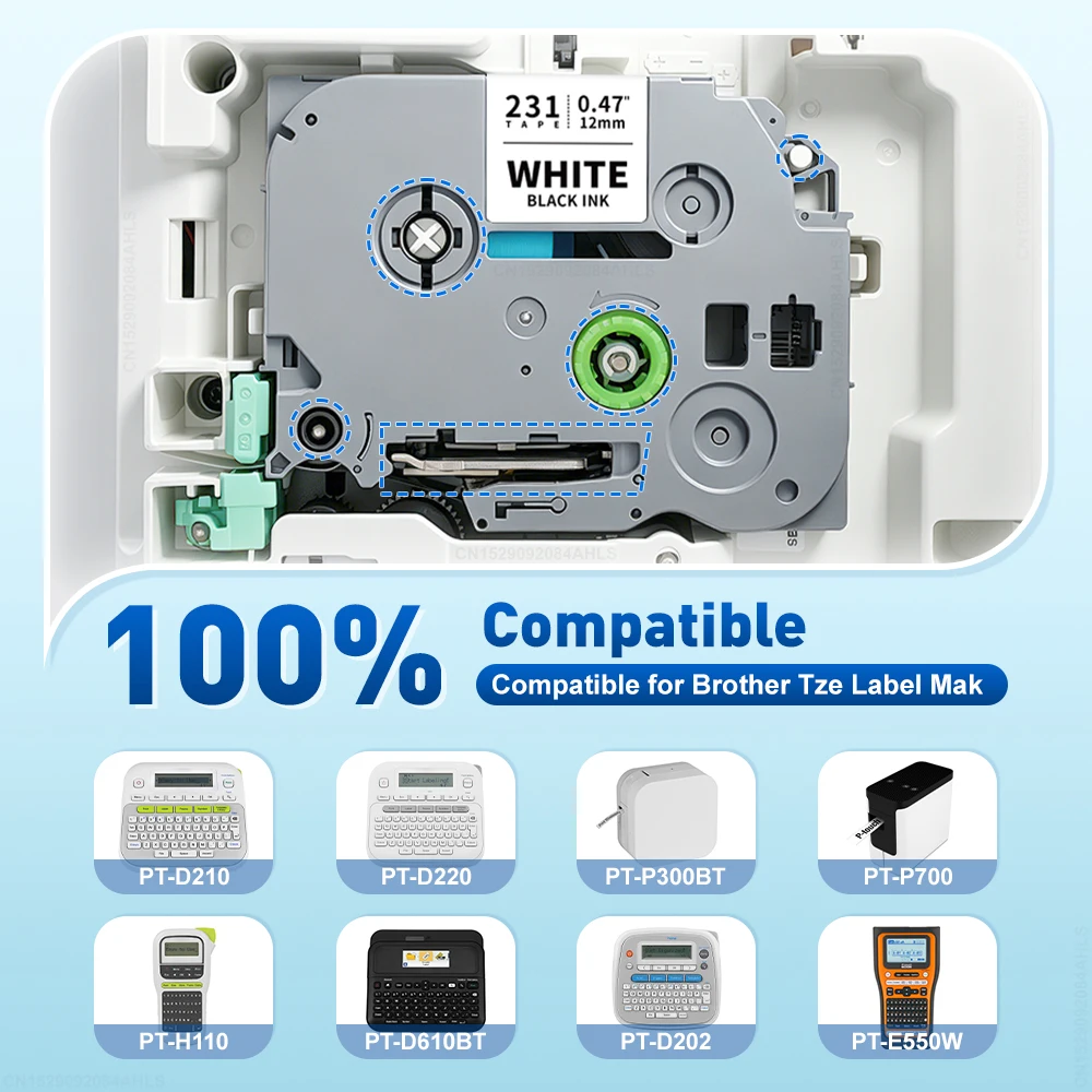 10-Pack 12mm Label Tape