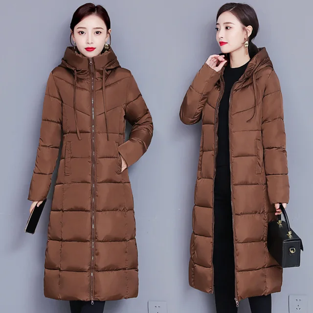 Oversize 5xl Snow Windproof Wear Slim Hooded Long Parkas Winter Elegant Overcoat Solid Korean Cotton Jackets Warm Padded Coats Excellent product recommendation