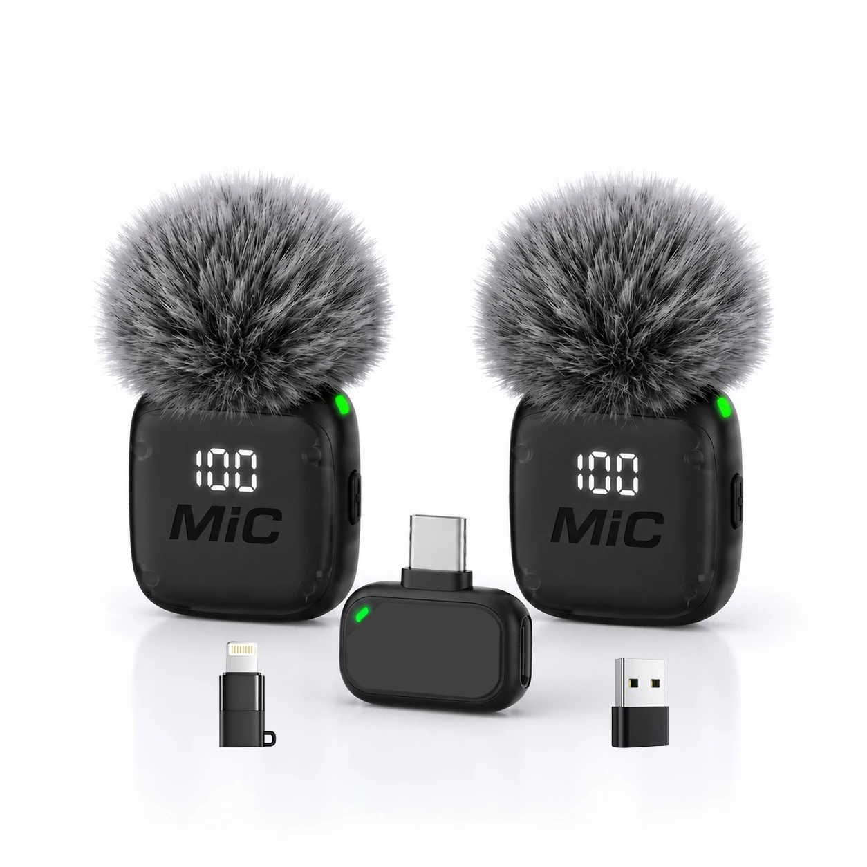 Microfono Wireless Clip-On Mini, Riduzione Intelligente del Rumore, Lunga Durata della Batteria, Perfetto per Streaming Live, Podcast e Vlog.