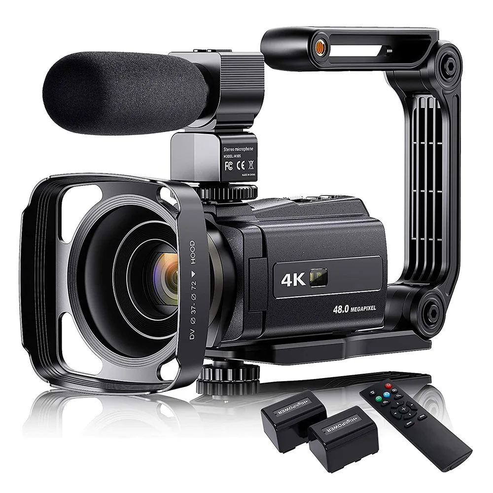 Cámara de vídeo 4K con micrófono, videocámara de 48MP, Vlogging, Zoom 16X, pantalla táctil de 3,0 visión nocturna IR, Wi-Fi, Vlog, cámaras Web - AliExpress