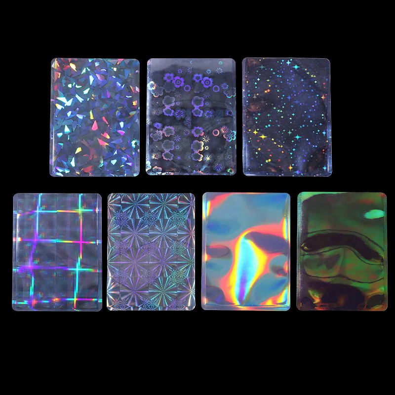 

20pcs Clear Laser Neon Stars Flashing Card Sleeves Protector For 3inch Postcard Photo Album Women Men ID Credit Card Holder Bag
