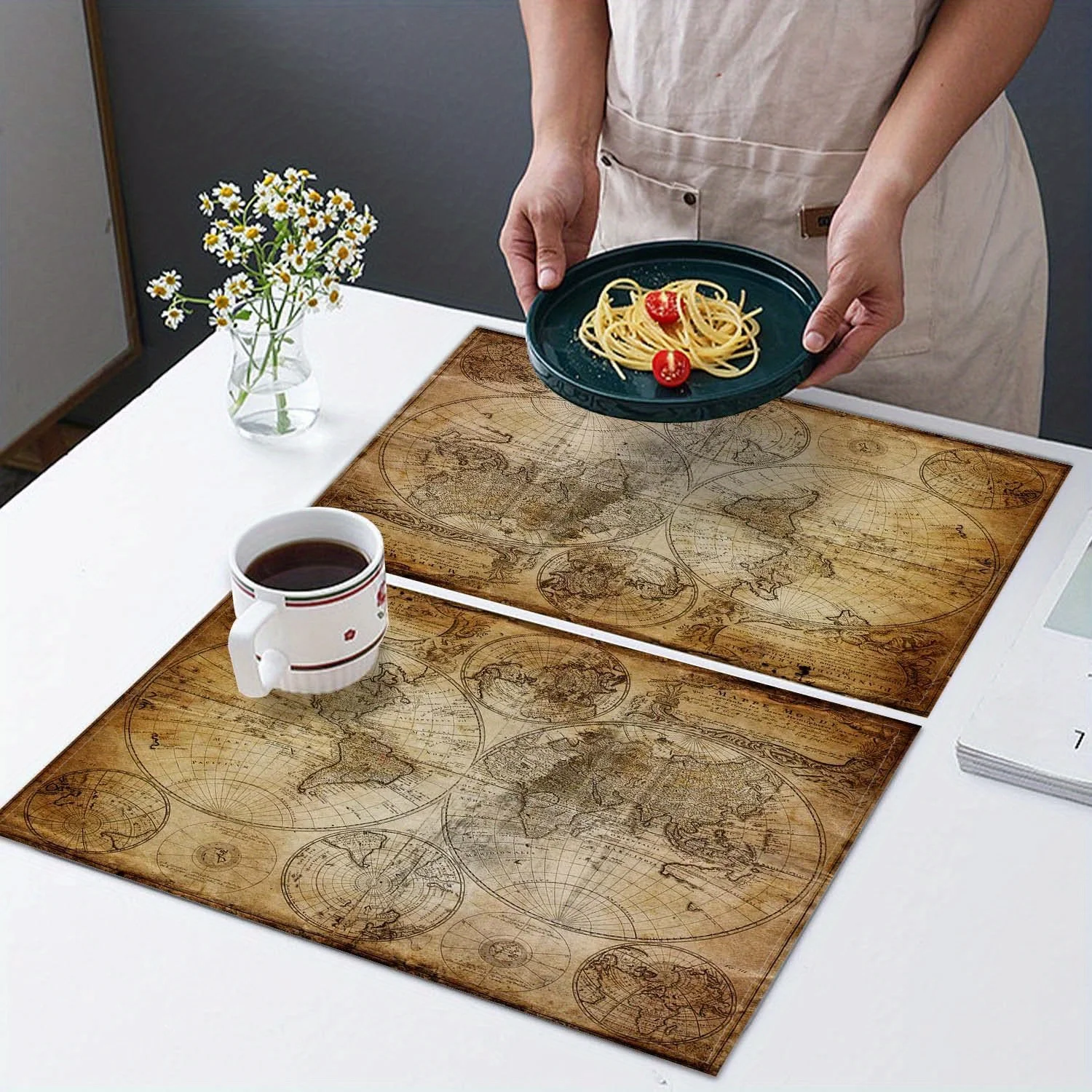 Retro Nautical Map Placemats (4PCS) 2