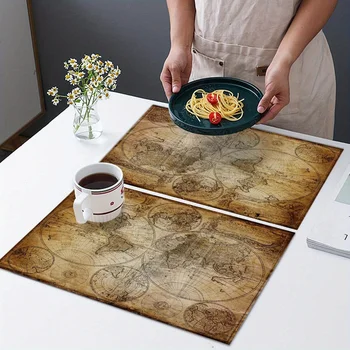 Retro Nautical Map Placemats (4PCS) 2