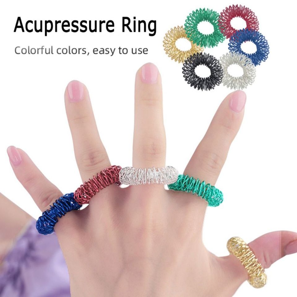 Refined Premium Acupressure Ring Springs φ2.5cm Finger Massage Rings Steel Mini Stress Ring Relaxation Fingers