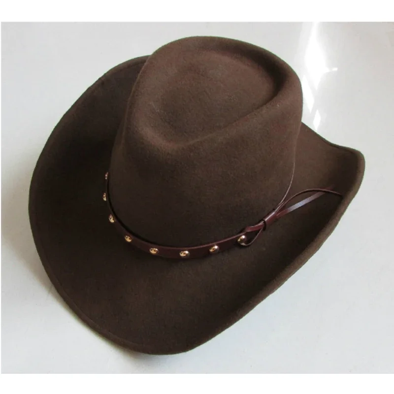 100-純粋なウールのカウボーイ西部の帽子男性西部ソンブレロデ-hombre-cappello-ウォモ騎乗位国野生西牛の少年帽子