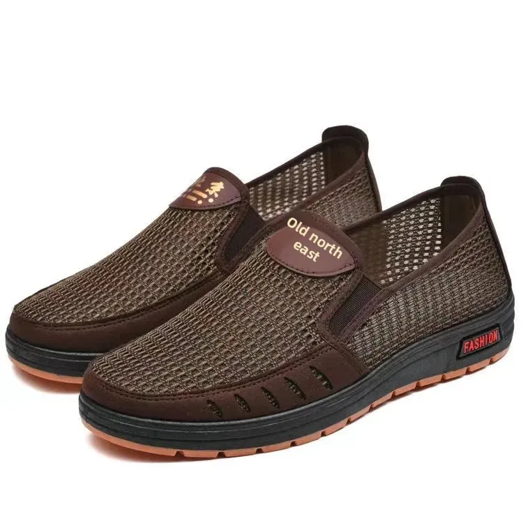 새로운 베이징 남성 천 신발 통기성 캐주얼 작업 신발 미끄럼 방지 아빠 신발 중년 및 노인 신발 드라이버 신발