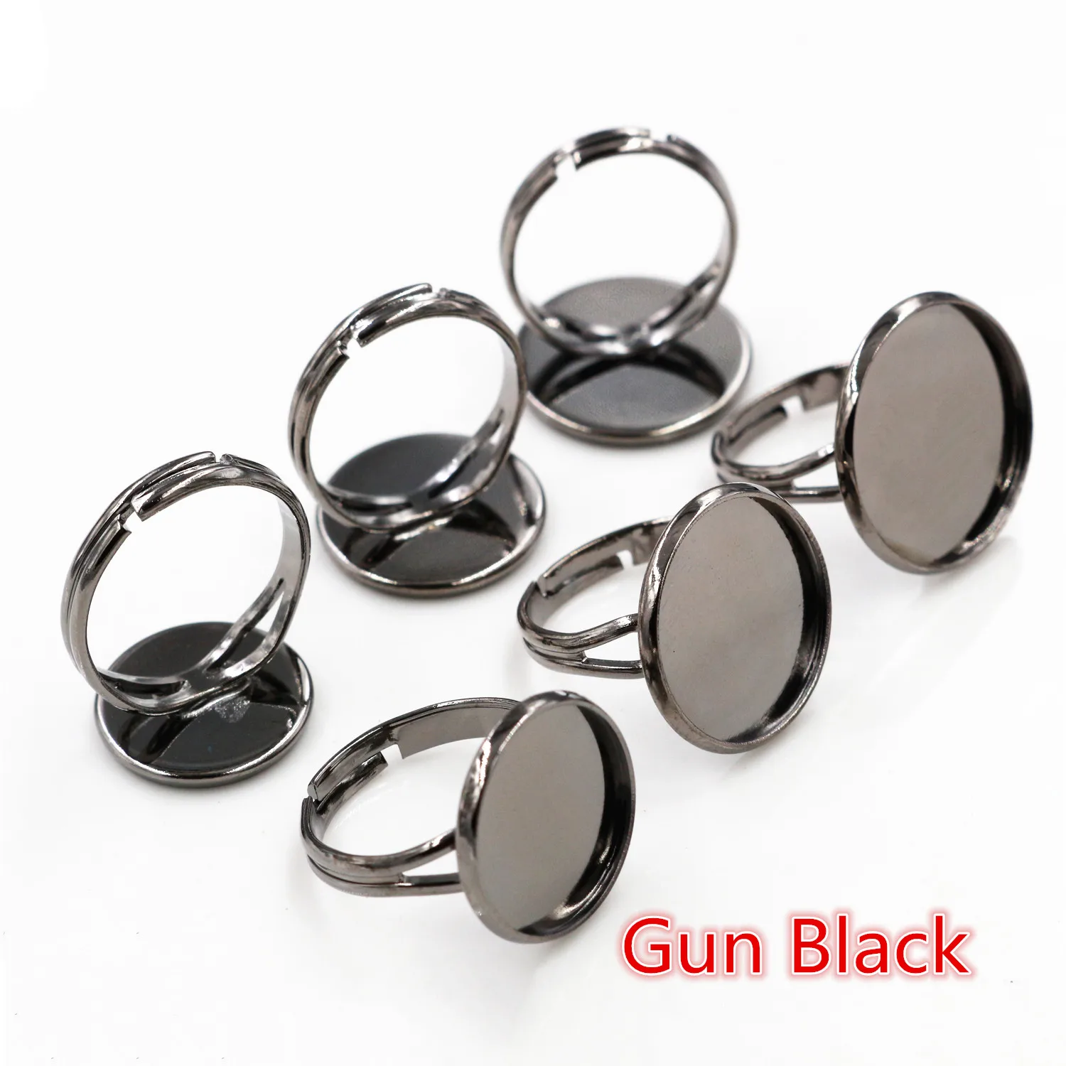 10pcs Multi-Color Plated Brass Adjustable Ring Settings with 8 Color Options