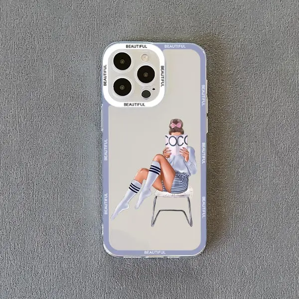 Chic Aesthetic Art Clear Phone Case