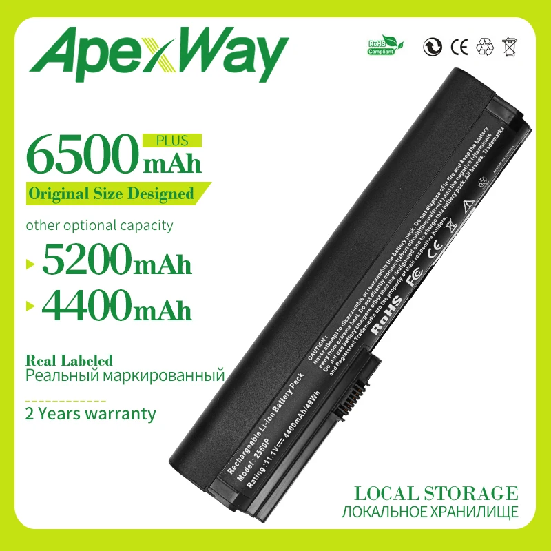 Batteria Per Laptop Apexway Per Hp Elitebook 2560P Elitebook 2570P Qk644Aa Qk645Aa Sx06 Sx06Xl Sx09 Hstnn-Db2M
