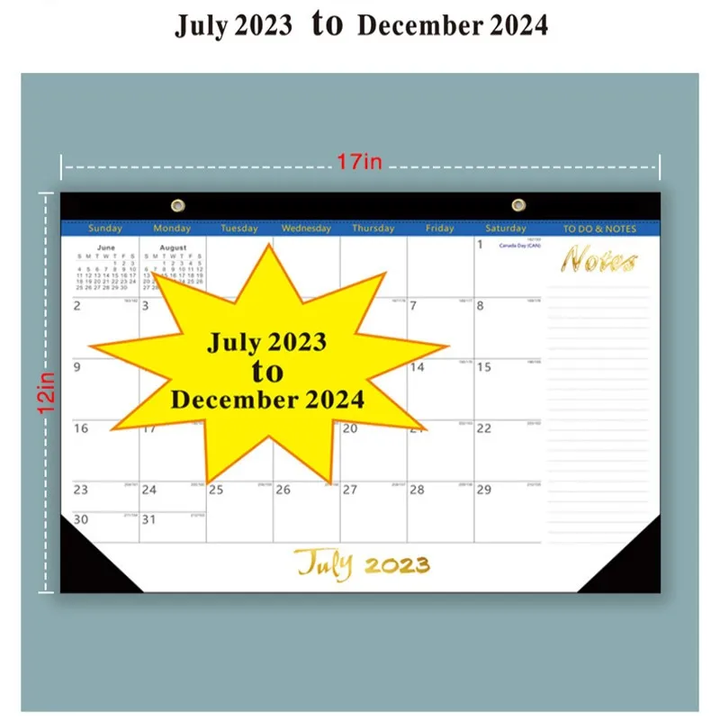 Desk Calendar 2023.7-2024.12 Wall Calendar With Large Monthly Pages Desk  Schedule Home Office Planner Note Clocking Schedule - AliExpress