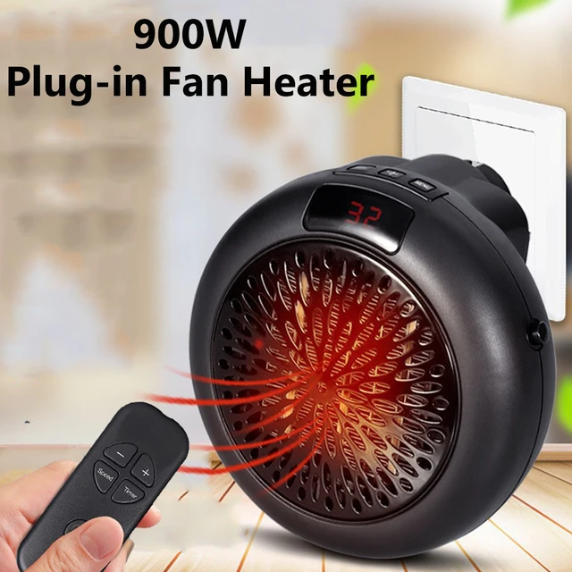 900W Mini Wall Heater 220V Plug-in Portable Electric Fan Heater For Room  Heating Stove Radiator With Remote Control Home Warmer - AliExpress