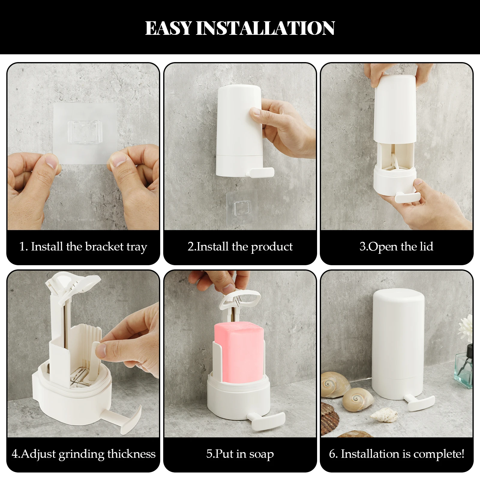 Wall Mounted Soap Dispenser Box Waterproof ABS