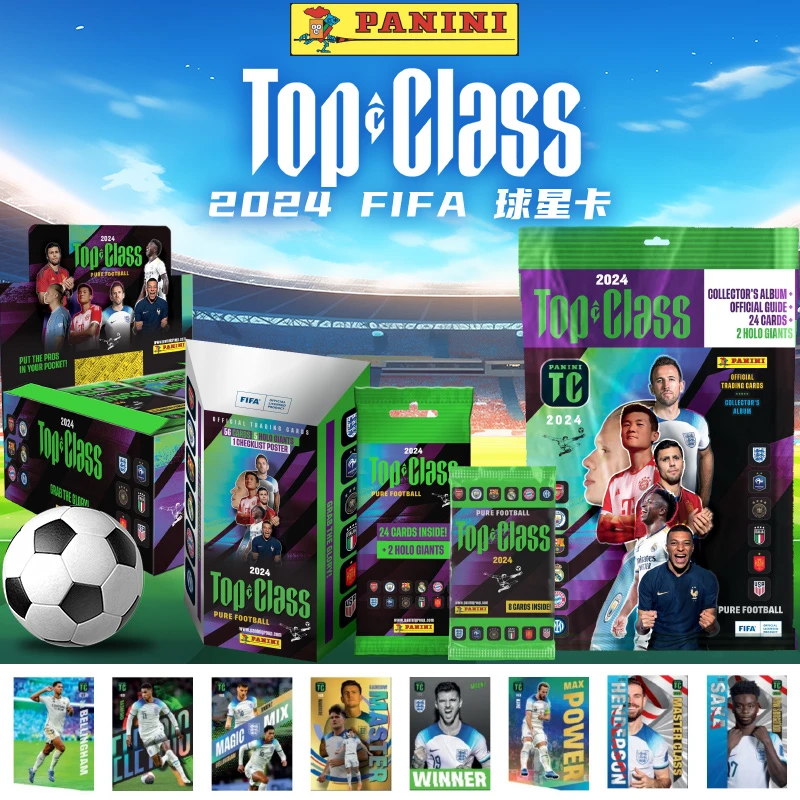 Panini 2024 ФИФА Топ-класс, торговая карта, звезда футбола, Mbappe, Haaland, Роналдо, футболист, ограниченная коробка карт
