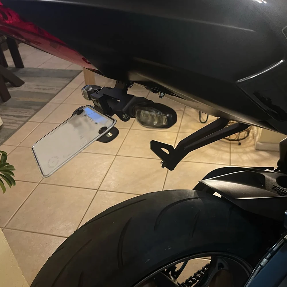 Triumph Street Triple 765RS 765R 라이센스 플레이트 홀더 브래킷 리어 펜더 테일 라이트 오토바이 액세서리 765 RS R 17-2025