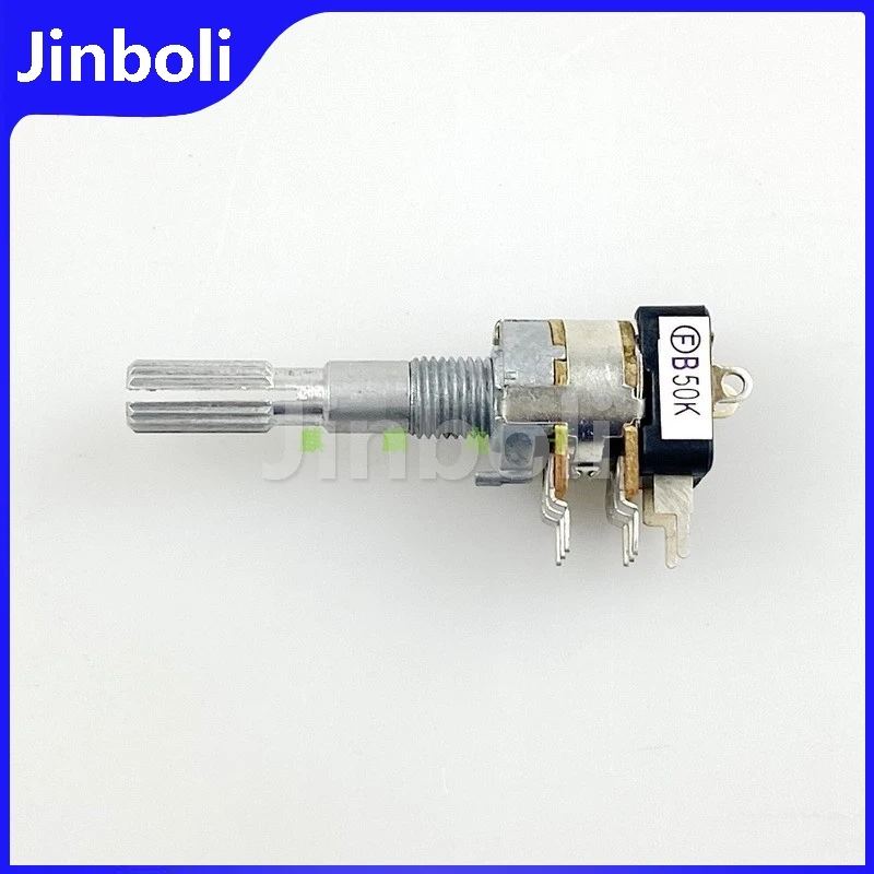 2PCS 12 Type Dual With Switch B50K Computer Speaker Volume Potentiometer 8Pins Flower Shaft Length 30mm