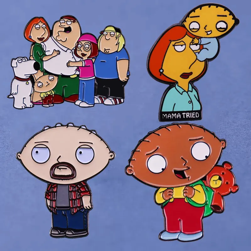 

Эмалированная булавка Family X Guy, забавная мультяшная анимационная комедия брошь, значок для одежды, шляпы, рюкзака, украшение, ювелирные изделия, аксессуары