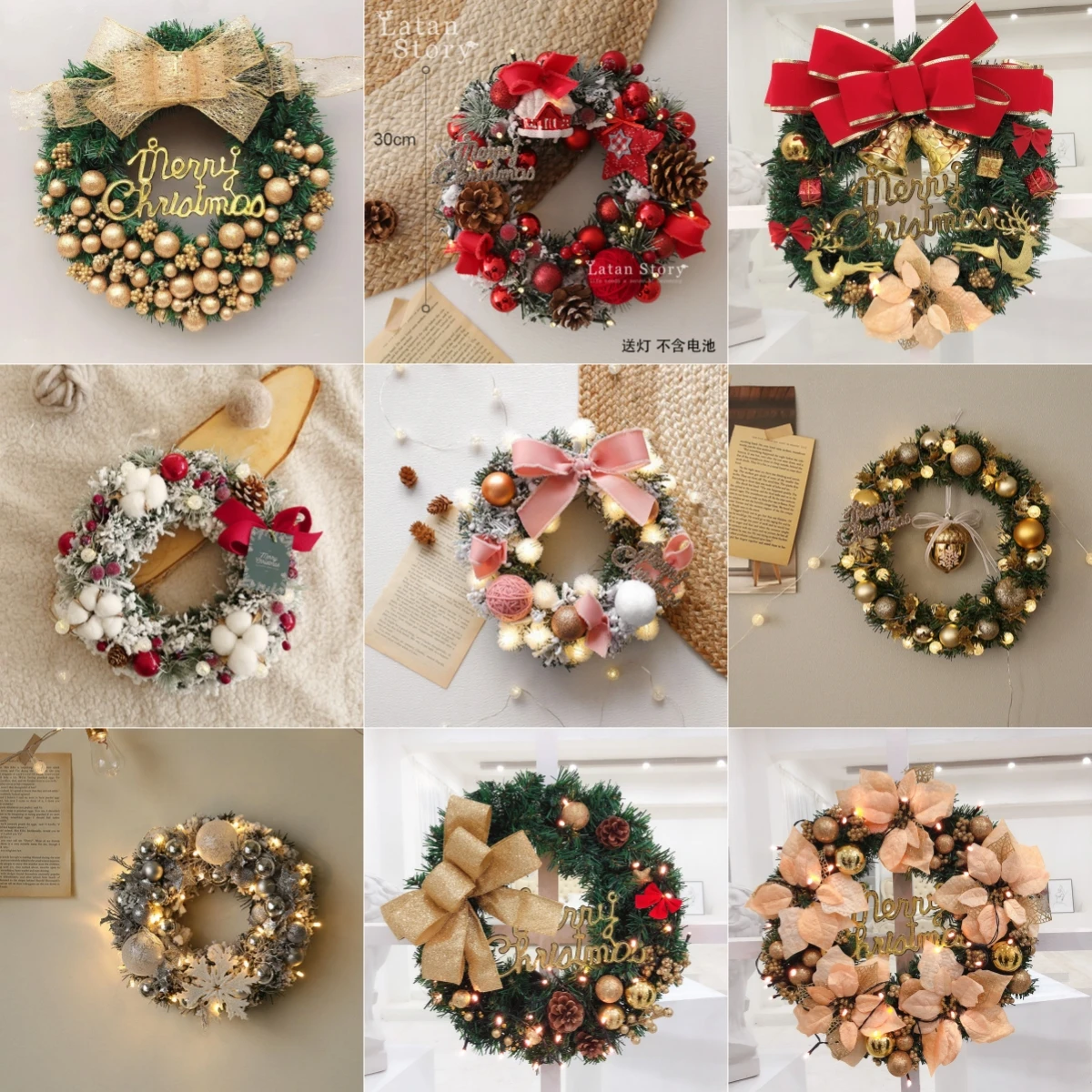 Dvotinst Newborn Photography Props Christmas Tree Pendant Floral Door Pendants Decorations Accessories Studio Shoots Photo Props