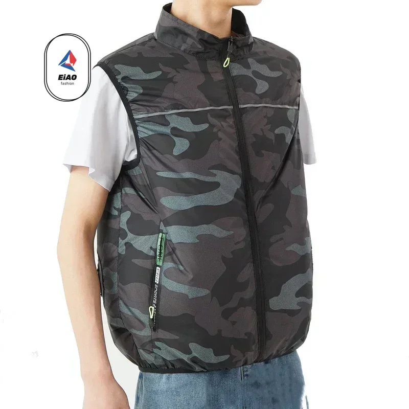 EiAOAir Conditioner Fan Vest Mens Summer Fishing Cooling Sleeveless Work Jacket Refrigeration Clothes Hiking Camouflage Ice Vest