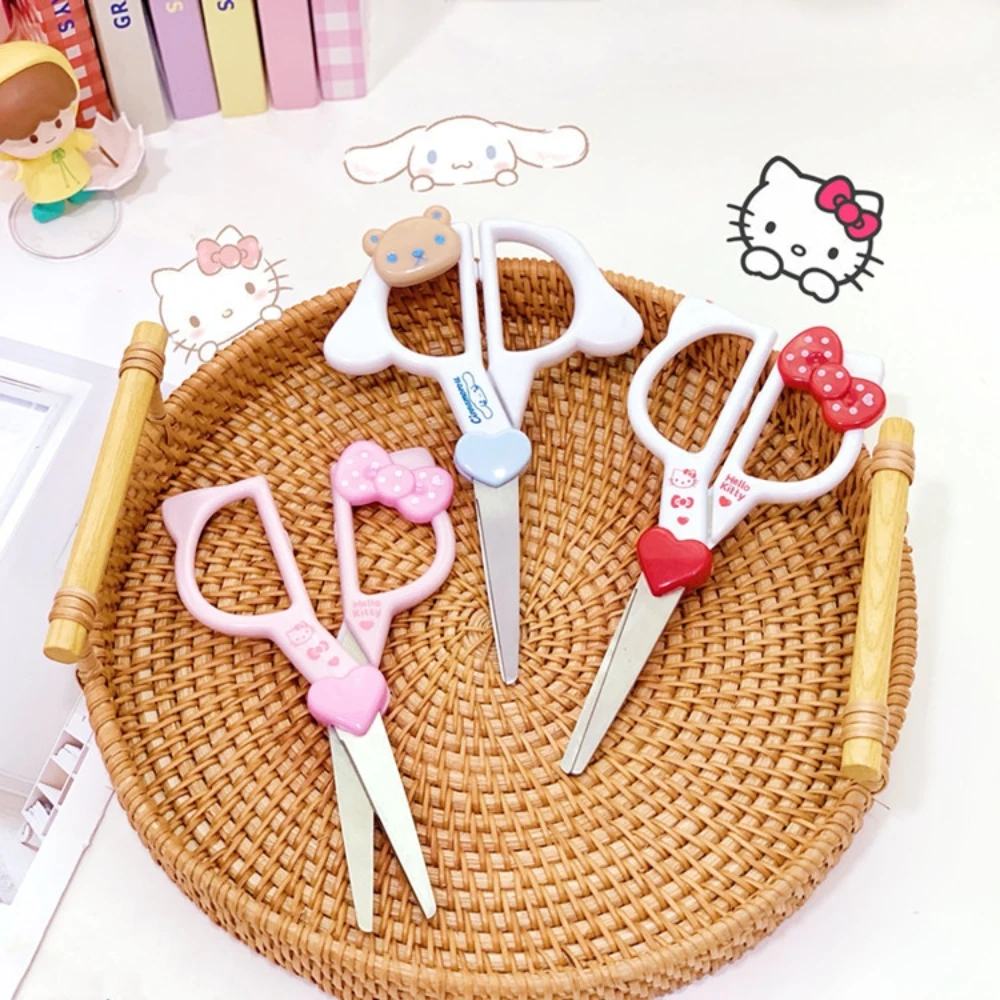 

Kawaii Sanrio Hello Kitty Scissors Cute Kuromi Cartoon Home Student Portable Stainless Steel Paper Cutter Tool Birthday Gift