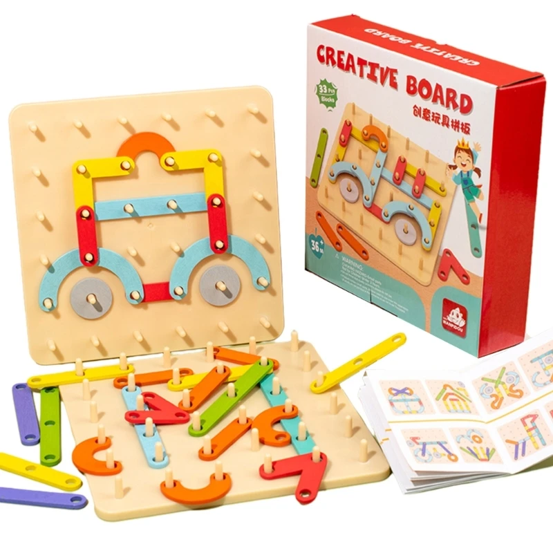 

Kids Puzzle Toy Colorful Pegboard Puzzle Hand-Eye Coordination Toy