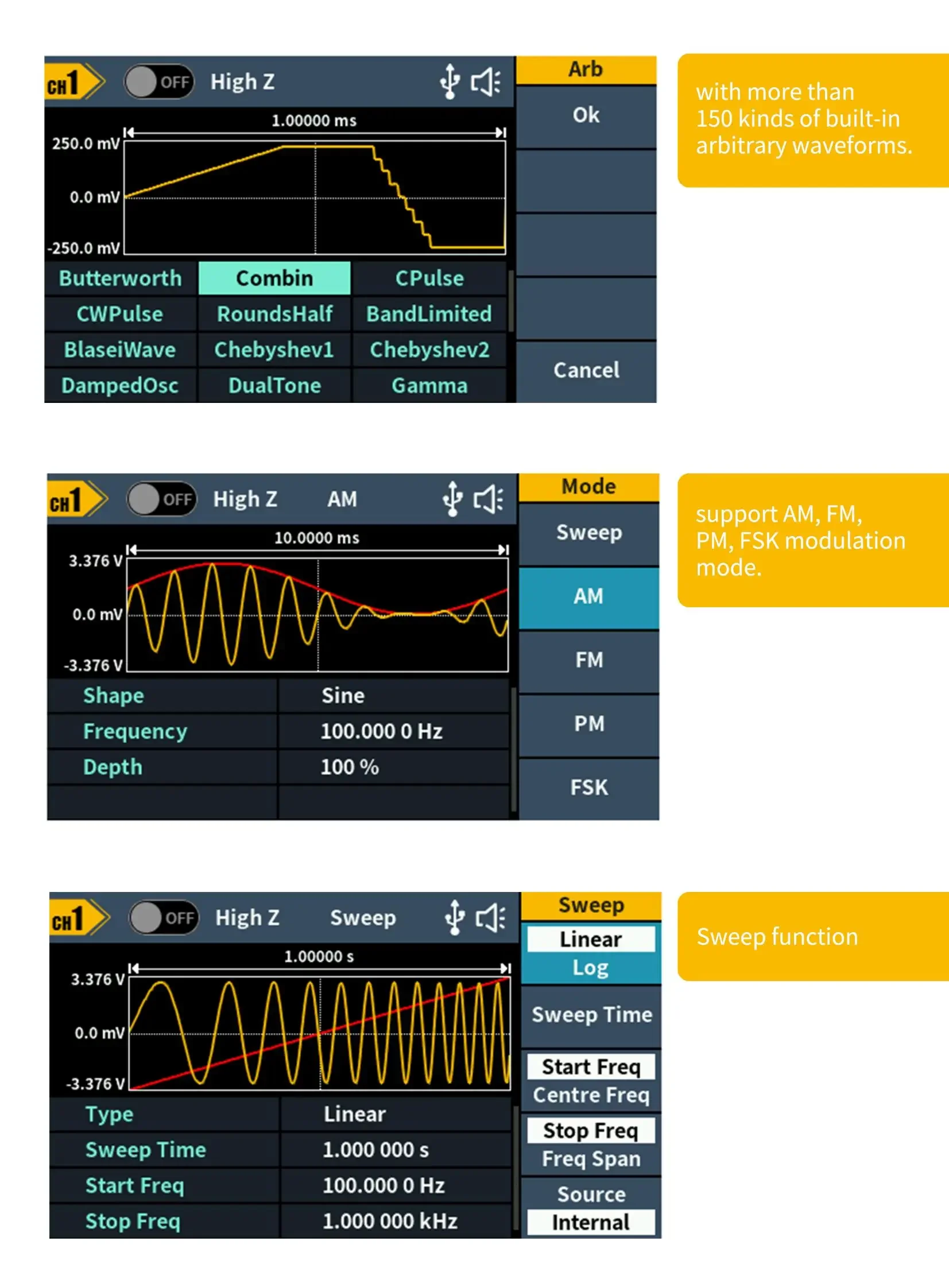 DGE2035/DGE2070 Dual Channel Digital Oscilloscope, Waveform Generator 300MSa/S S