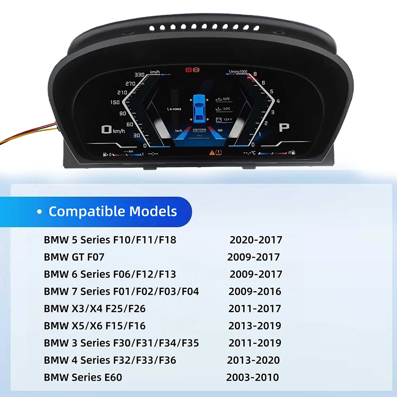 3 시리즈 F30/F31/F34/F35 2011-2019용 신형 업그레이드 대시보드 LCD 디지털 클러스터 속도계 패널